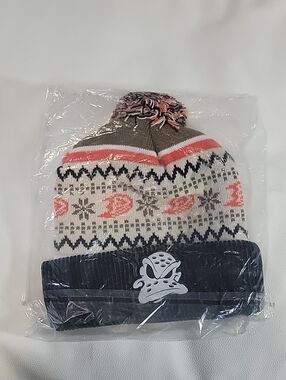 Chick-fil-A Anaheim Ducks Beanie NWT Unisex NHL Collab Fair Isle Pom Hat
